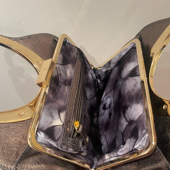 Ted Baker metallic gold/bronze leather handbag. Vintage. Old school hardware. - Picture 8 of 11
